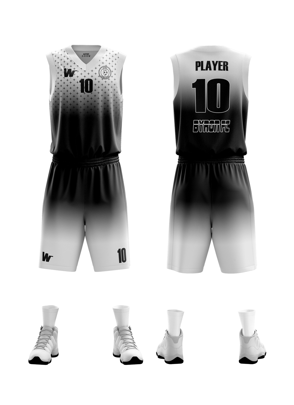 Basketbol Forma Takım Model 001 0001-01 Siyah Beyaz
