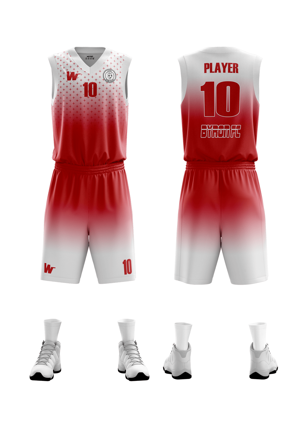 Basketbol Forma Takım Model 001 0002-01 Kırmızı Beyaz