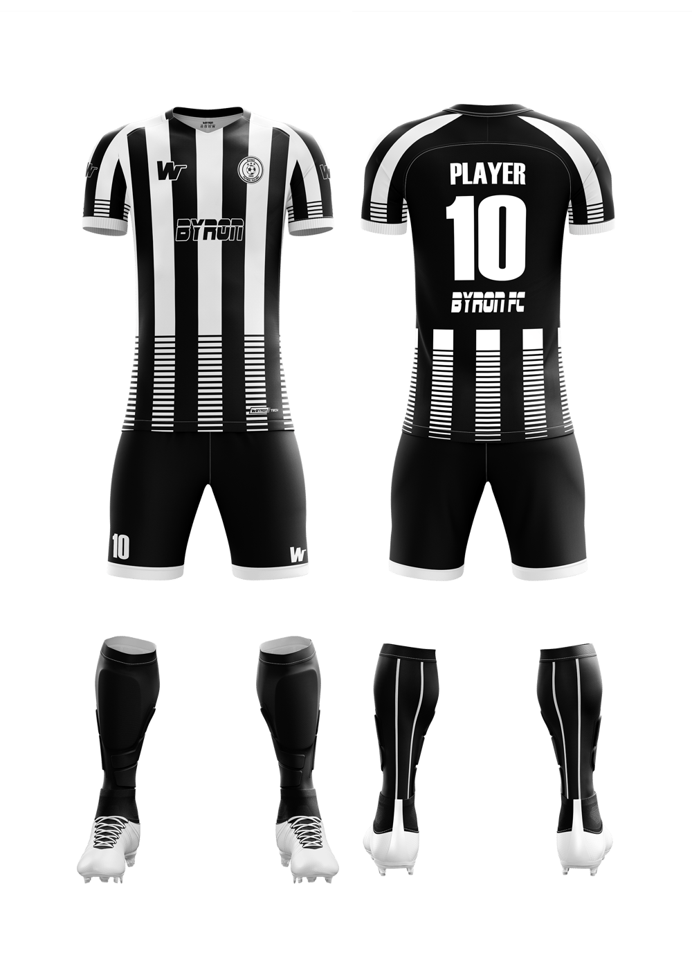 Futbol Forma Takım Model 001 0100-01-Siyah Beyaz
