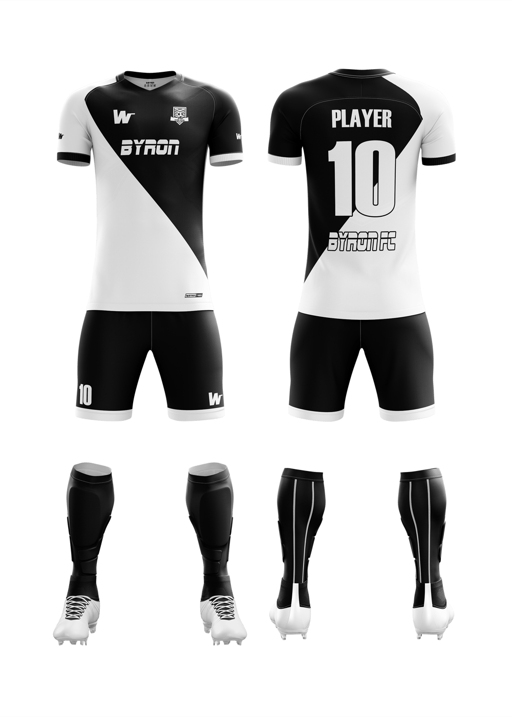 Futbol Forma Takım Model 002  0100-01 Siyah Beyaz