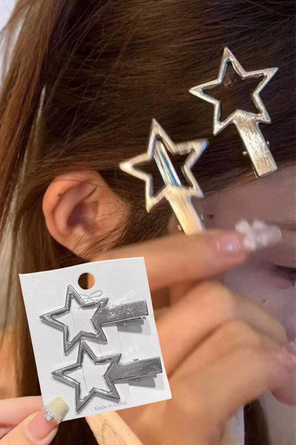2li Yıldız Klips Toka Y2K Star Style