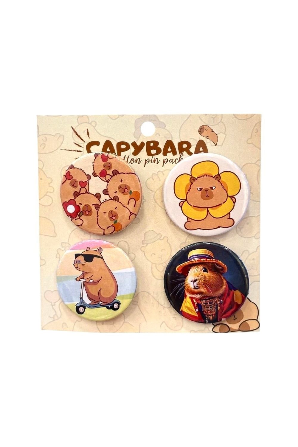 4'lü Capybara Rozet Seti