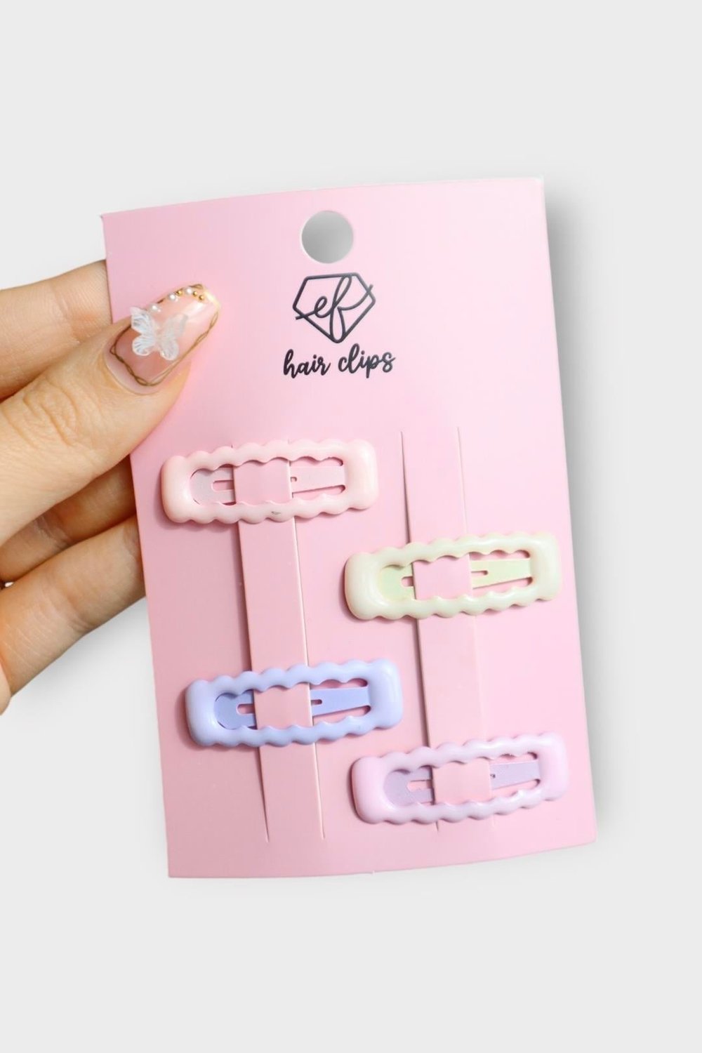 4'Lü Dalgalı Pastel Soft Çıt Çıt Toka
