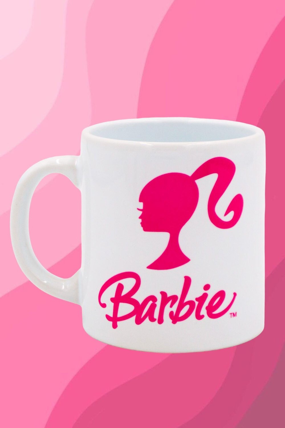 Beyaz Barbie Silüet Kupa