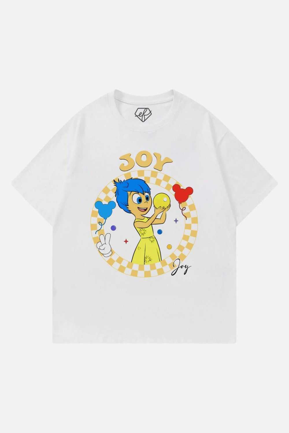 Beyaz Unisex Ters Yüz Joy T-Shirt