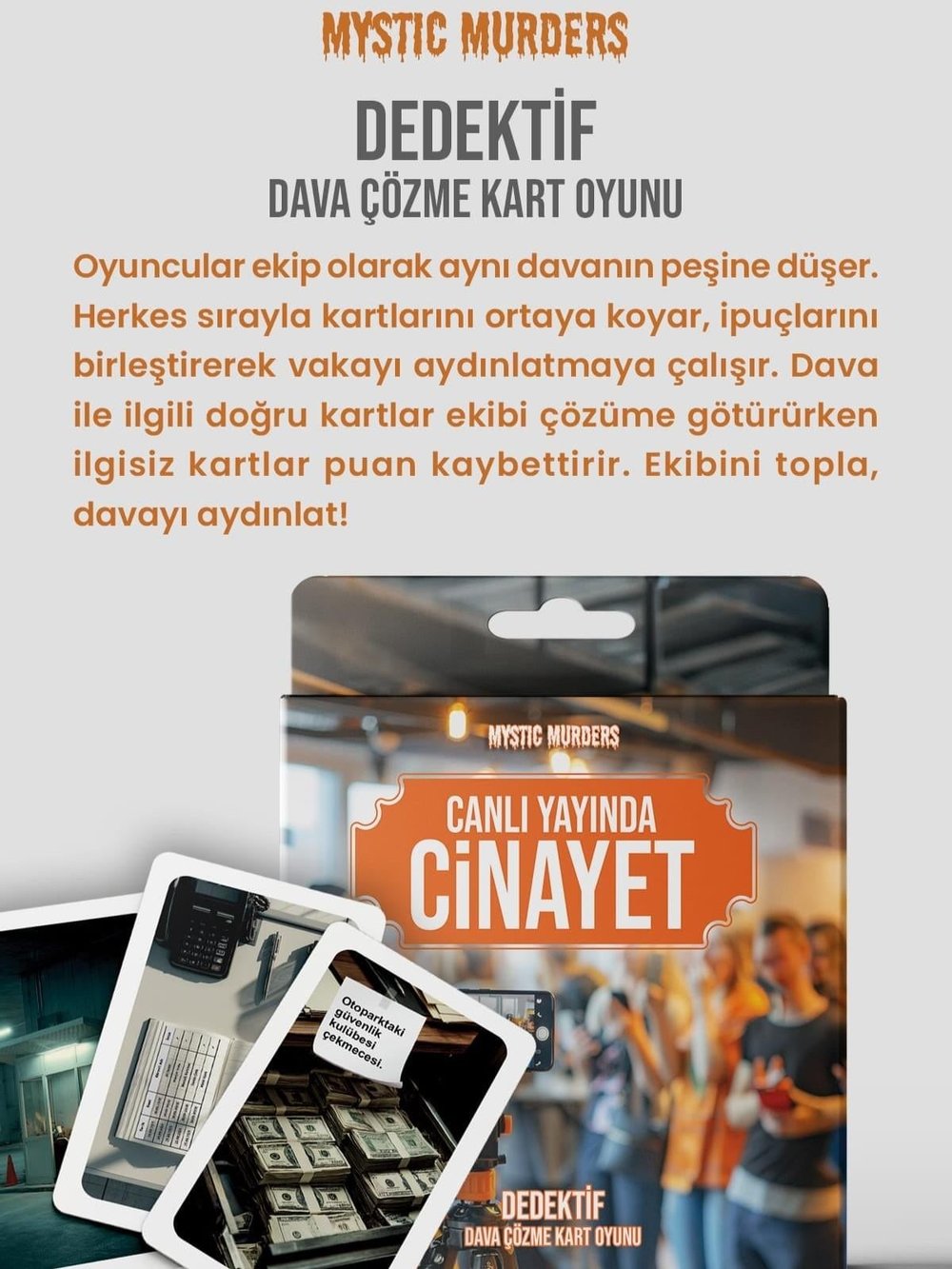Dedektif Mini - Kart Oyunu - Canlı Yayında Cinayet