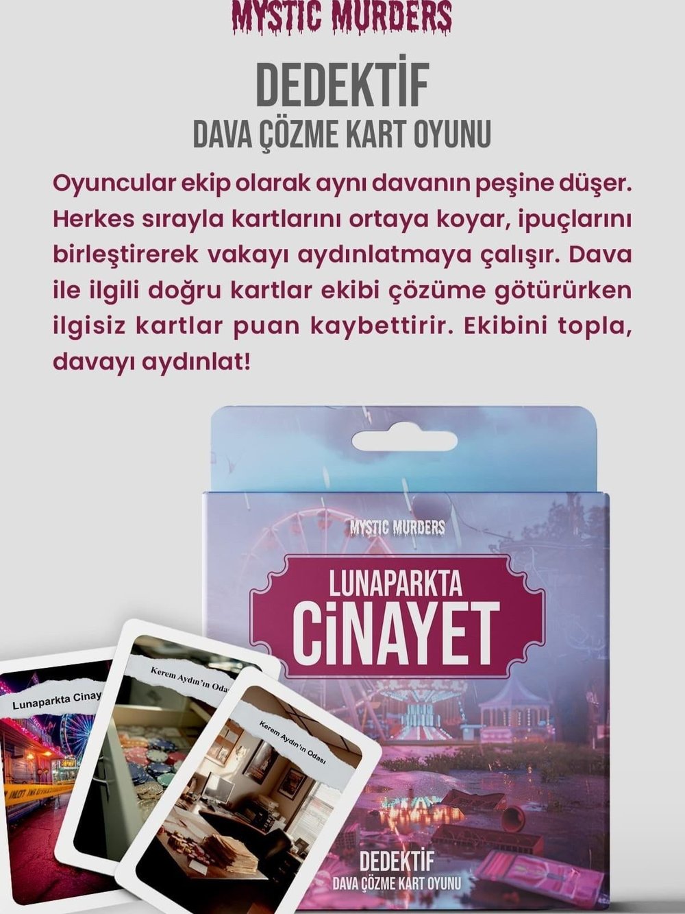 Dedektif Mini - Kart Oyunu - Lunaparkta Cinayet