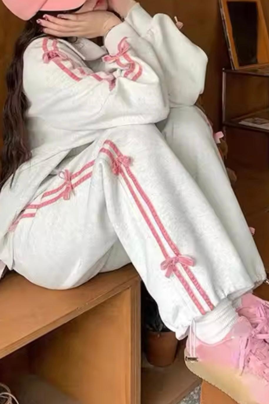 Gri Pink Cuquette 3 İplik Şardonlu Eşofman Altı 