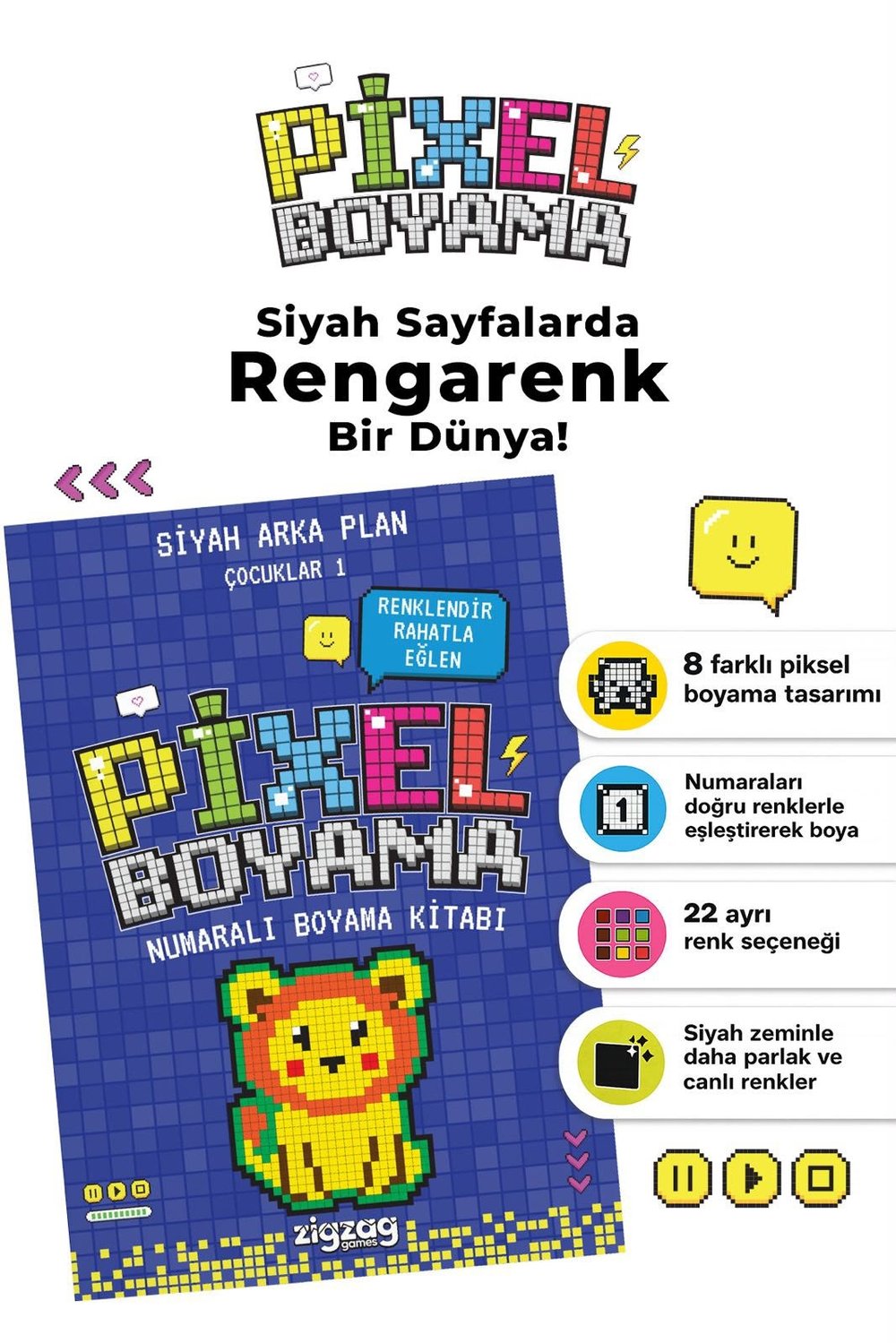 Piksel Boyama - Boyama Kitabı - Çocuklar 1