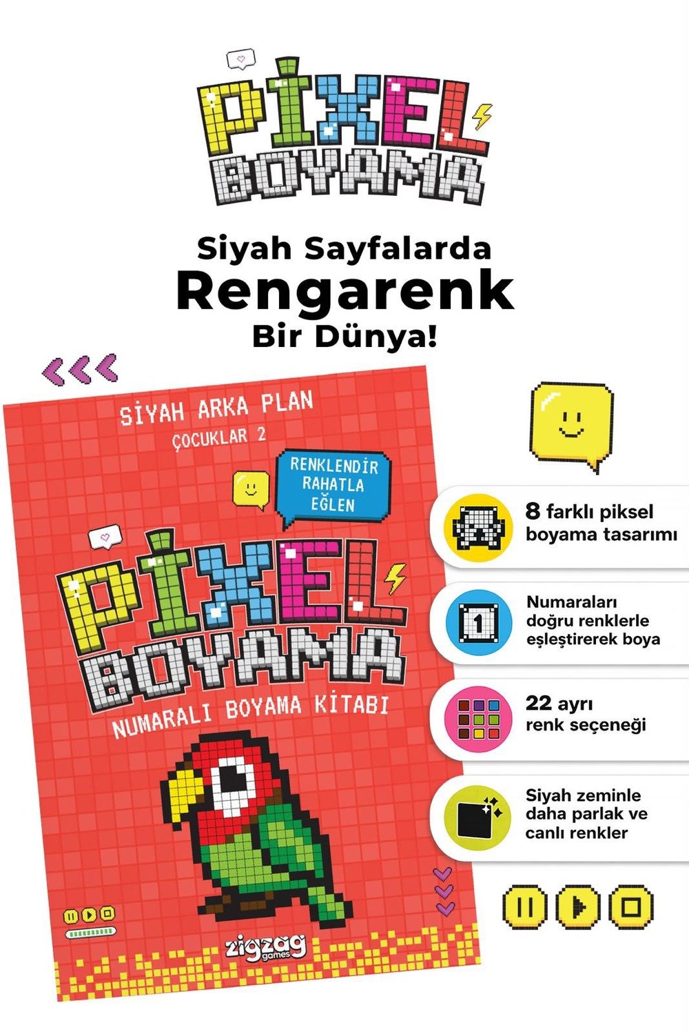 Piksel Boyama - Boyama Kitabı - Çocuklar 2