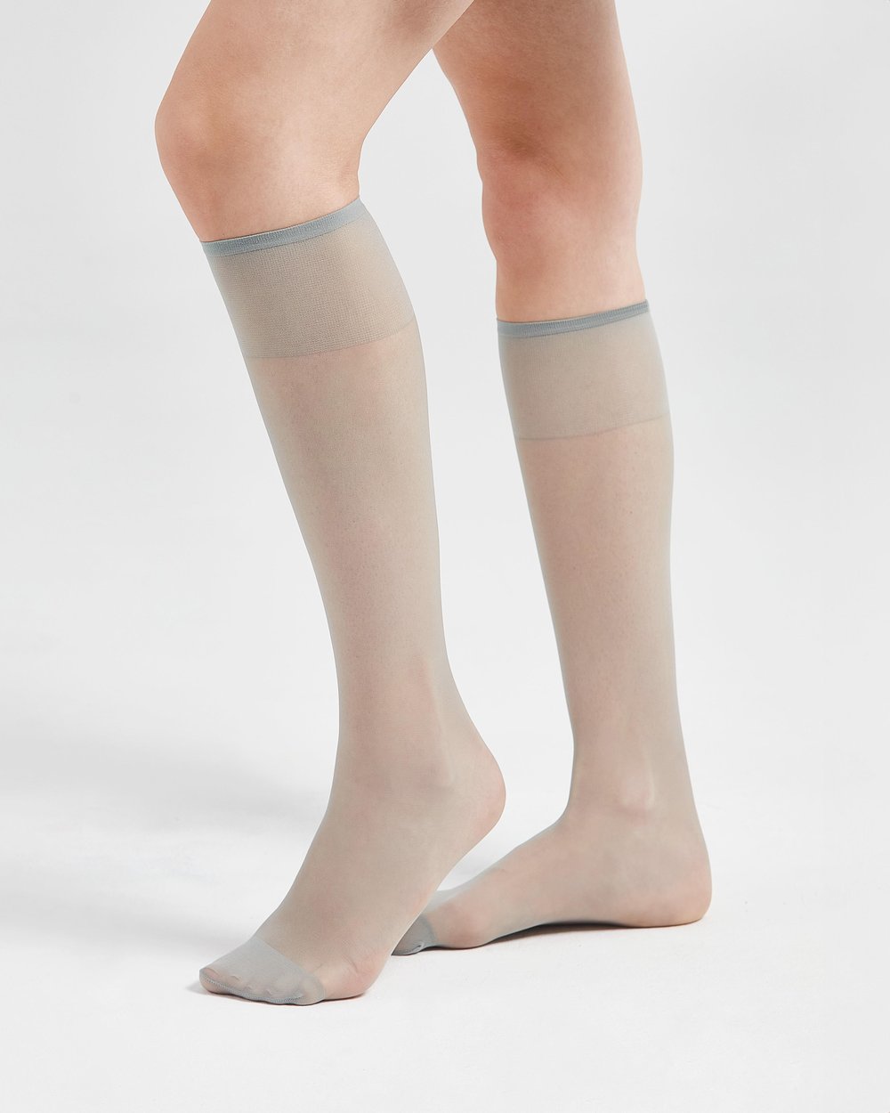 THY 30 Den 2li Dizaltı Hostes Çorabı Gri