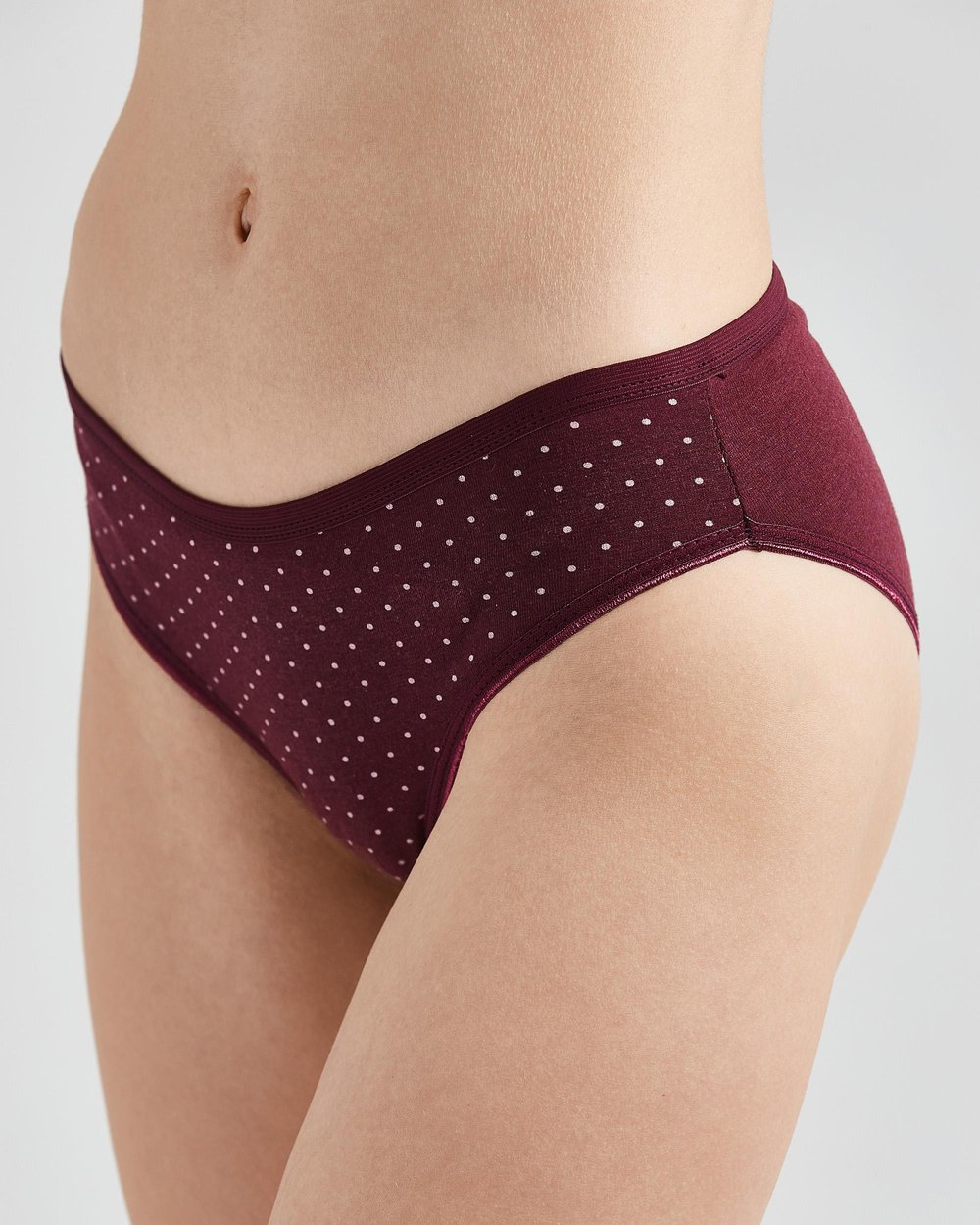 Kadın 3lü Pamuk Slip Külot Nokta ve Çiçek Desen