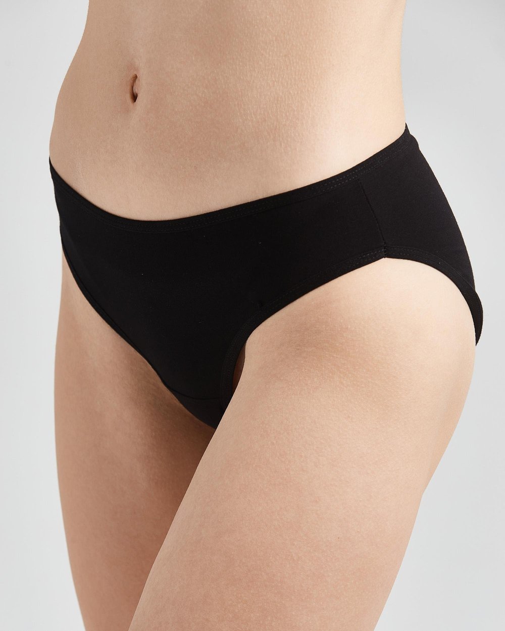 Kadın 3lü Pamuk Slip Külot Düz Siyah