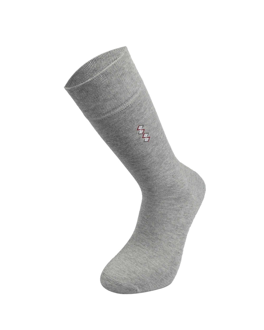 Erkek Premium Dikişsiz Bambu Çorap Gri Alt Alta Kare Desen