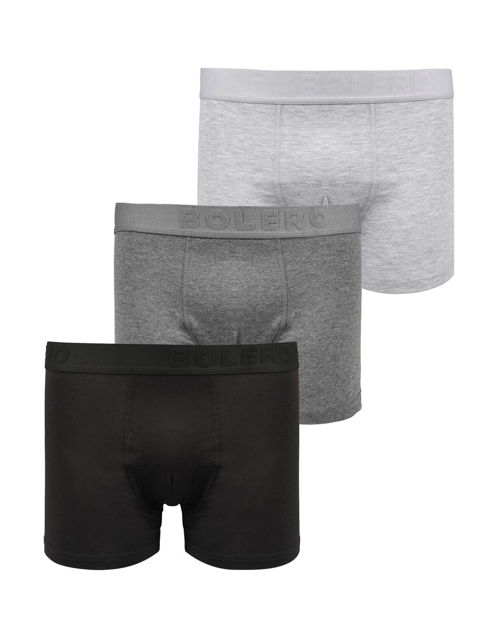 Erkek 3lü Pamuk Boxer Gri Antrasit Siyah