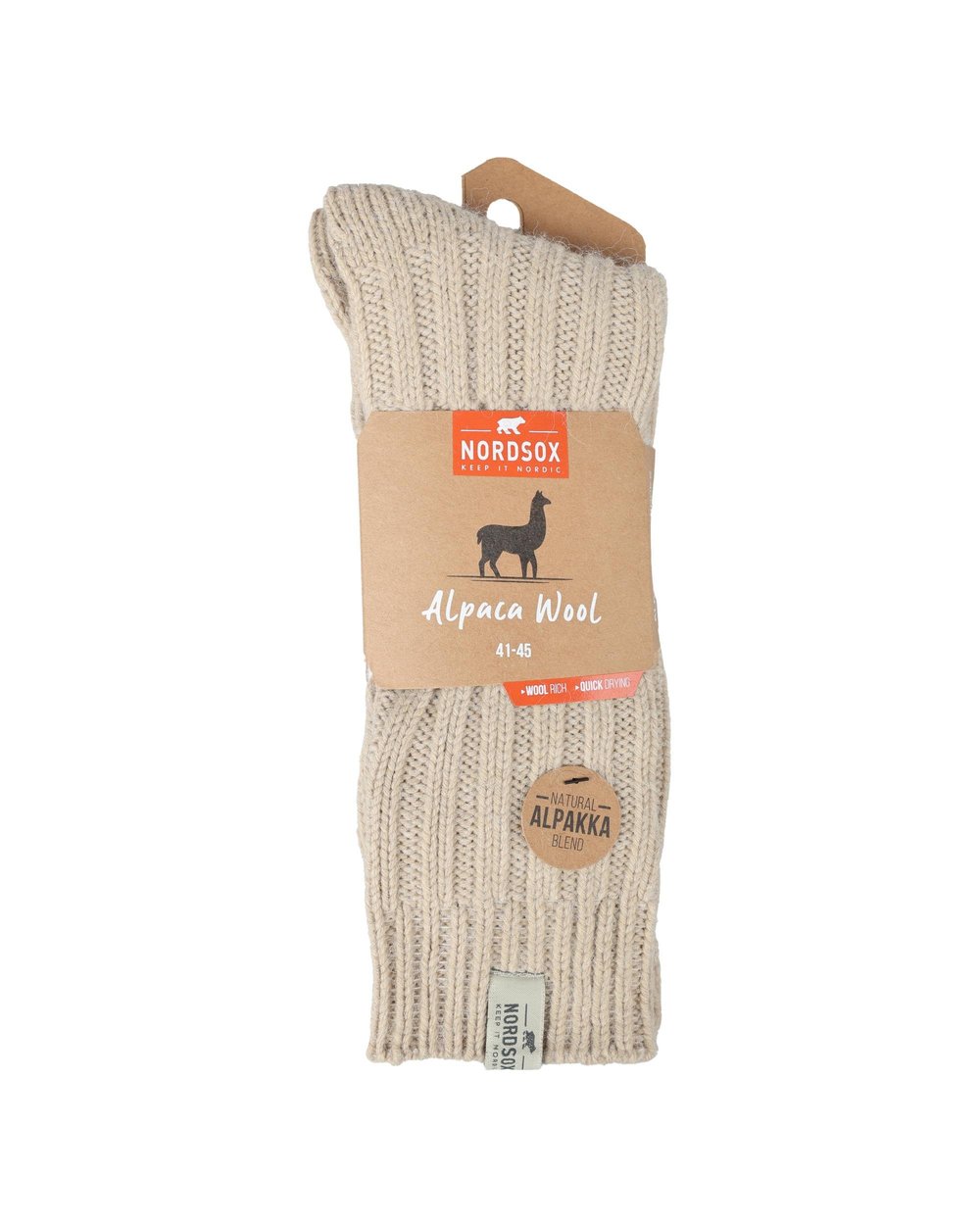 Erkek Alpaka Yün Kışlık Çorap Bej