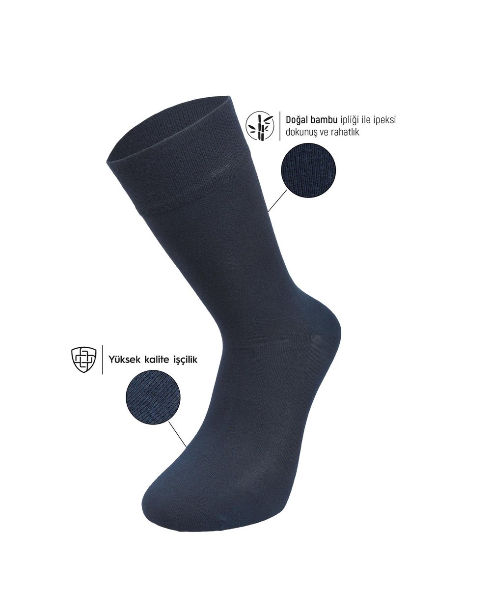Erkek Premium Dikişsiz 7li Bambu Çorap 