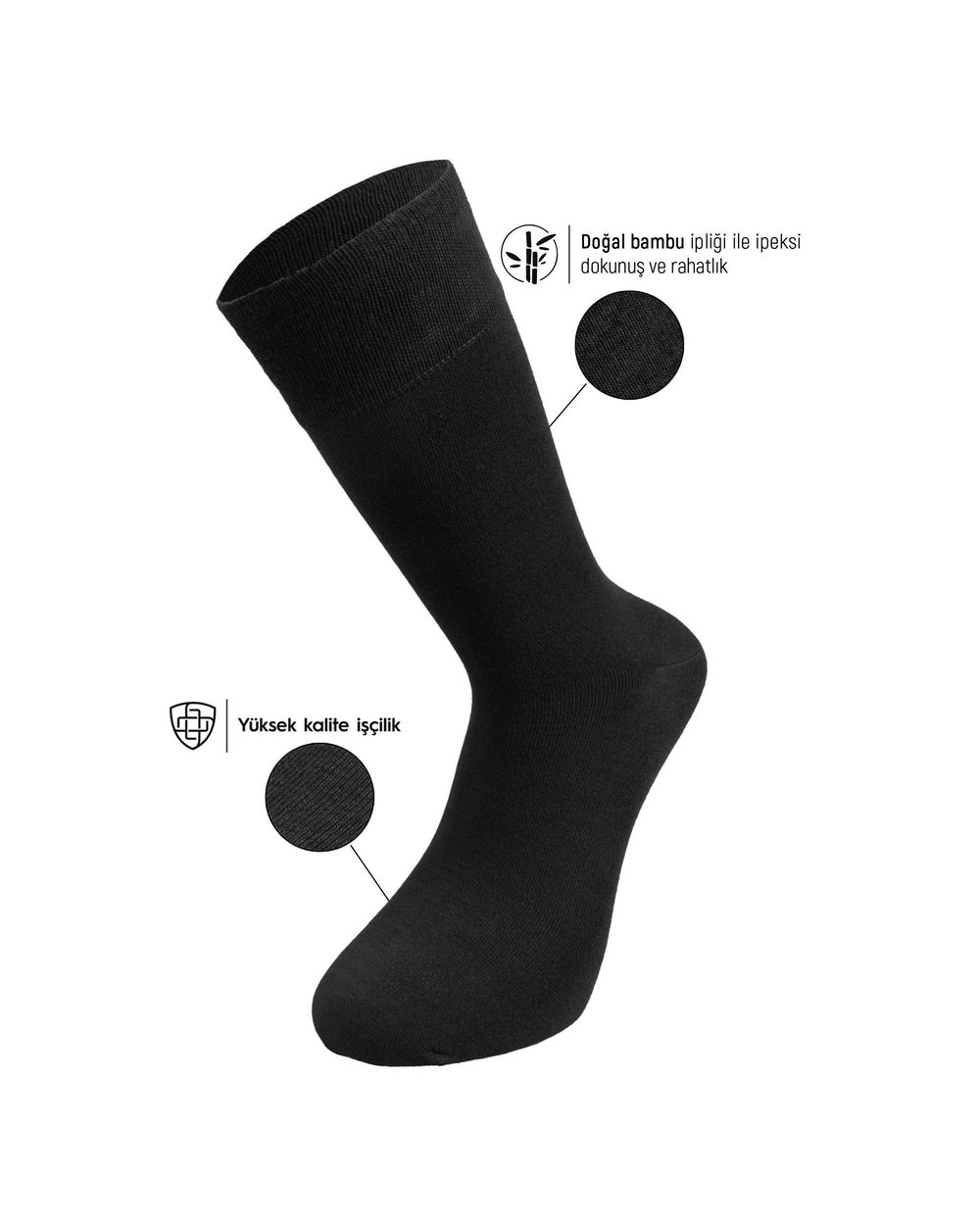 Erkek Premium Dikişsiz 7li Bambu Çorap 