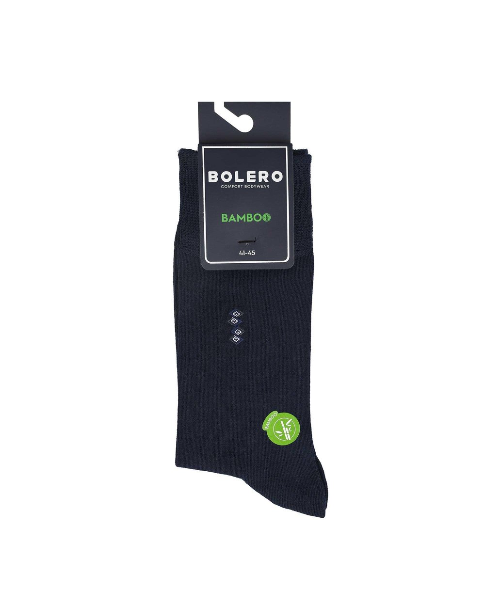 Erkek Premium Dikişsiz Bambu Çorap Lacivert Alt Alta Kare Desen