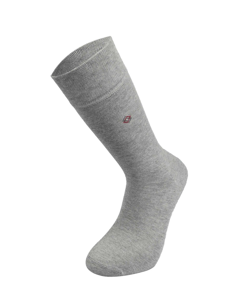 Erkek Premium Dikişsiz Bambu Çorap Gri İç İçe Kare Desen