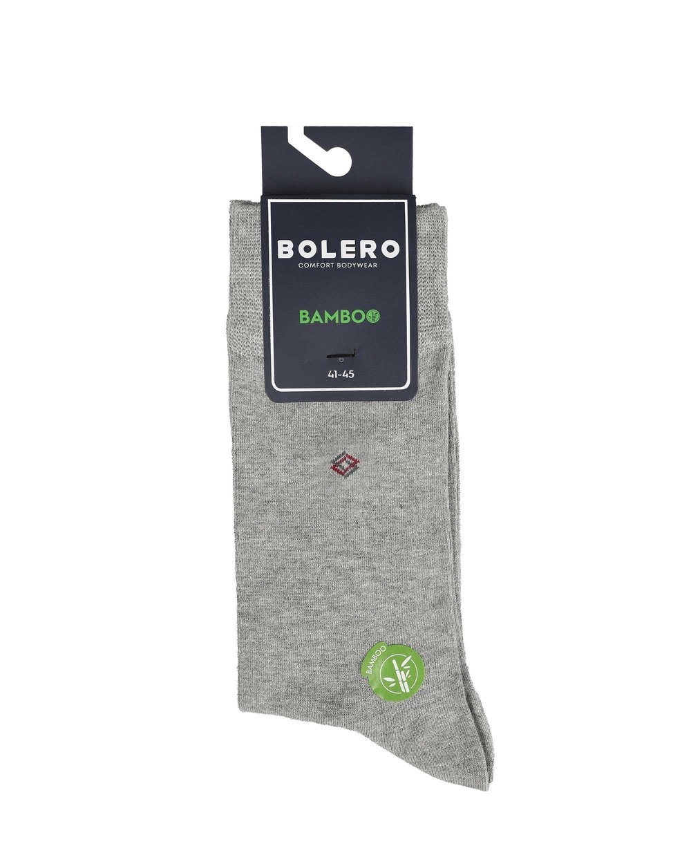 Erkek Premium Dikişsiz Bambu Çorap Gri İç İçe Kare Desen