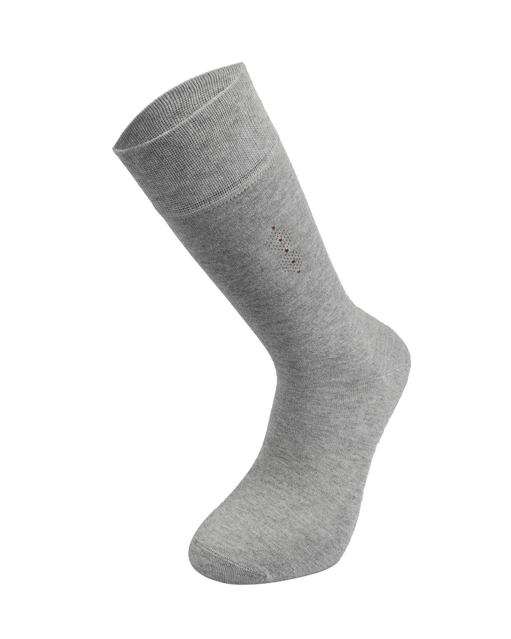 Erkek Premium Dikişsiz Bambu Çorap Gri Noktalı Kare Desen