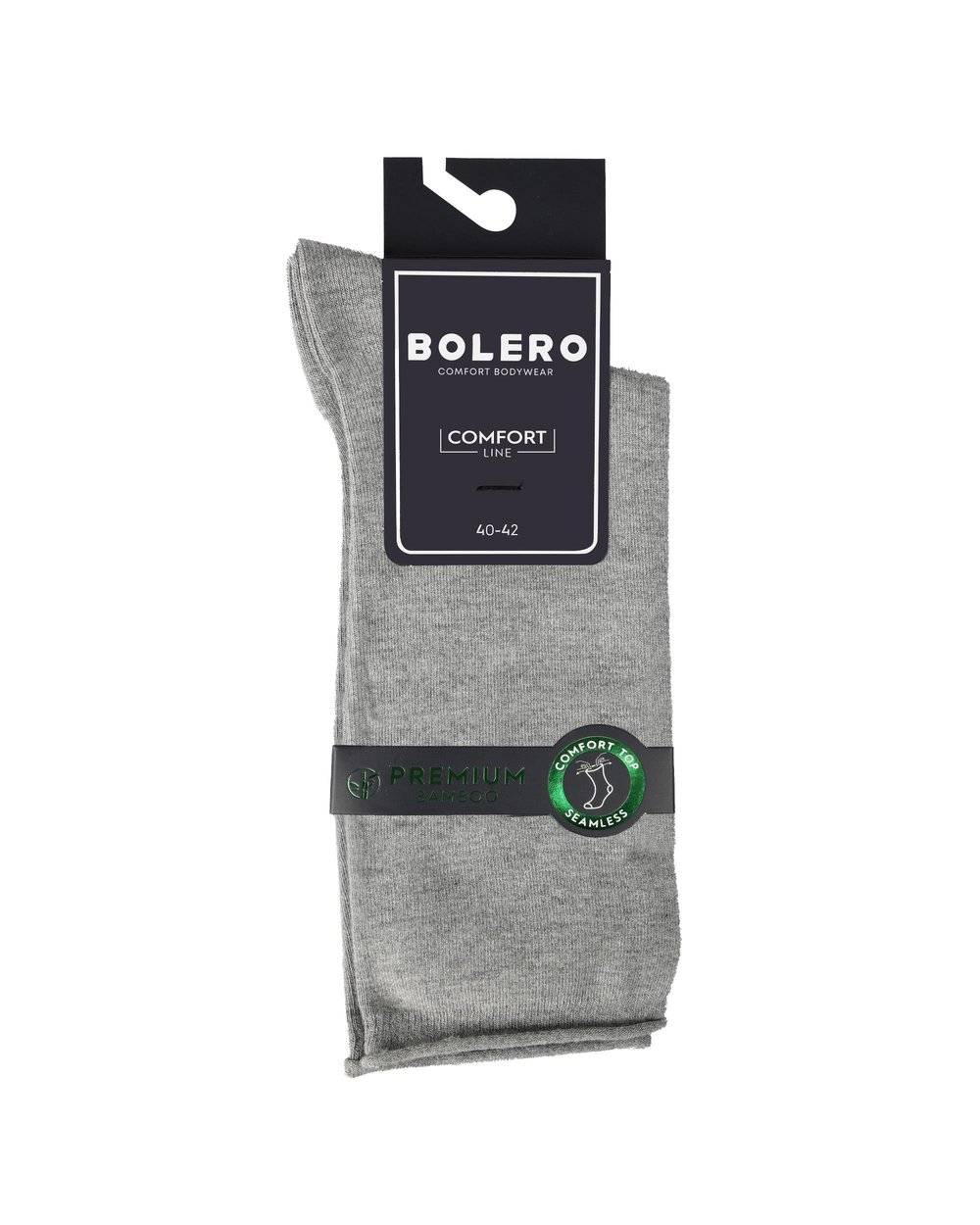 Erkek Roll Top Lastiksiz Dikişsiz Bambu Çorap Gri