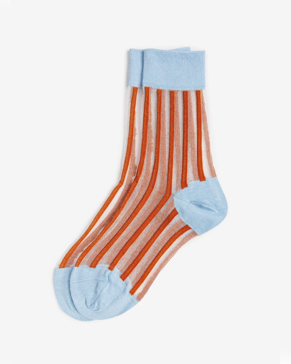 Kadın Japon Kore Tarzı Transparan Çorap Turuncu Çizgili