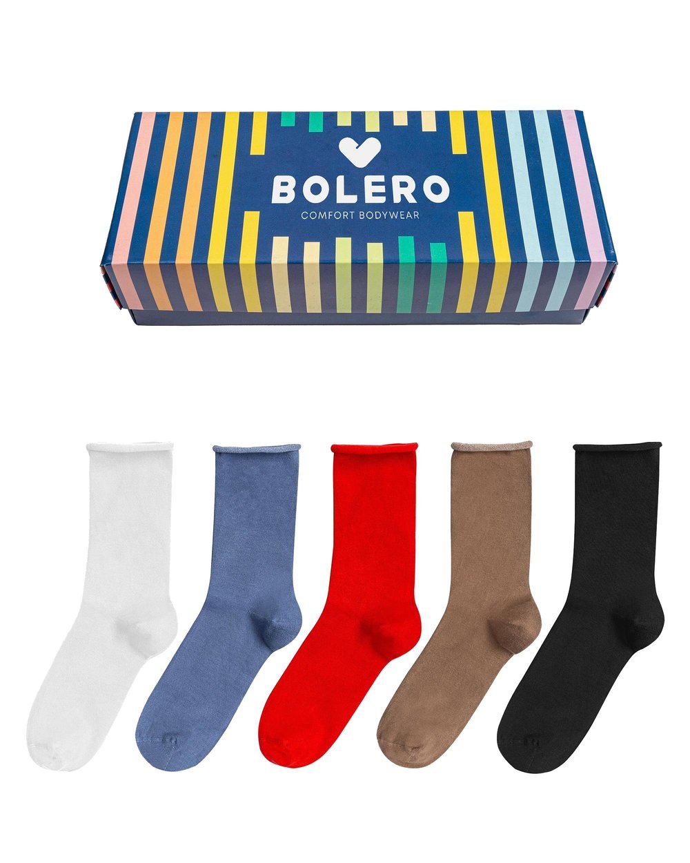 Kadın Dikişsiz Roll Top Lastiksiz 5li Bambu Çorap 