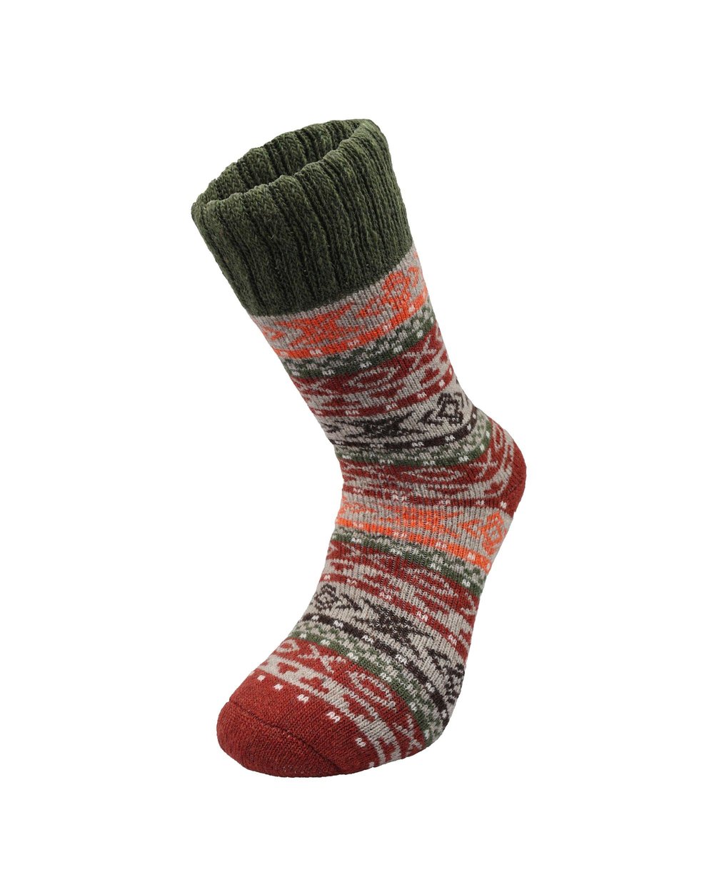 Kadın Etnik Desenli Kalın Yün Çorap