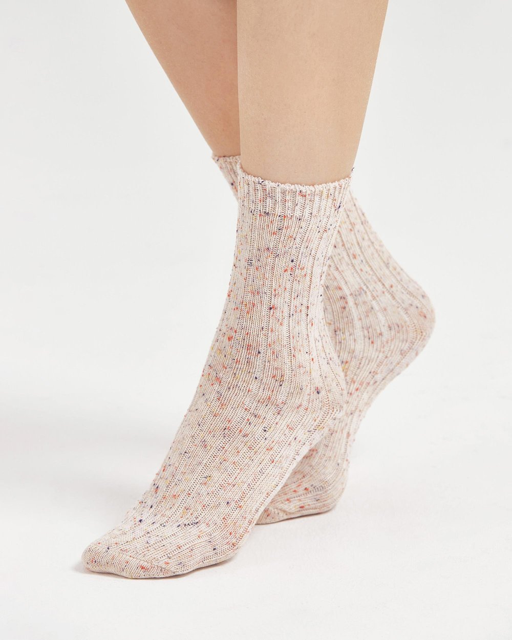 Kadın Kırçıllı Kışlık Bot Çorabı Krem