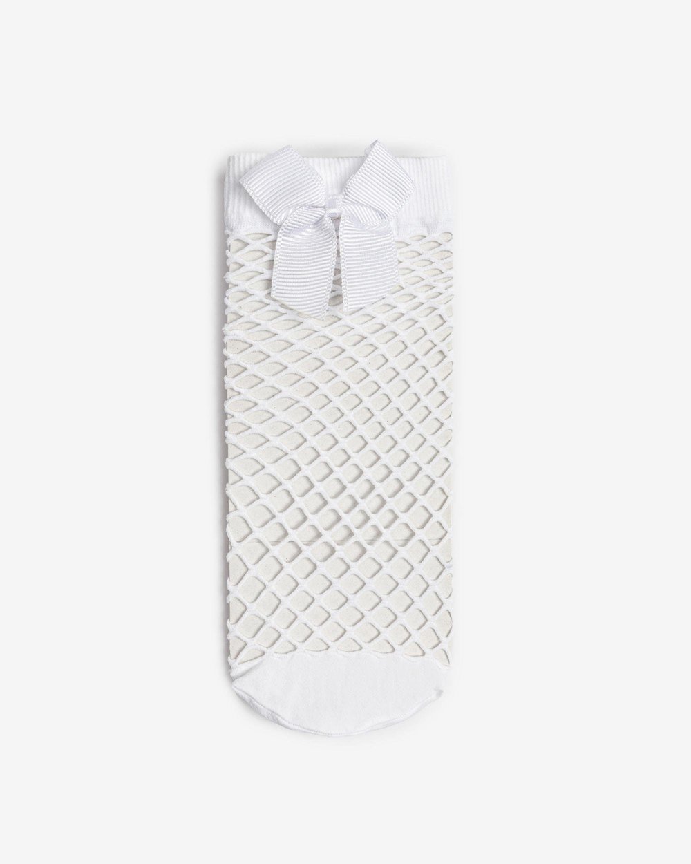 Kadın Fiyonklu File Çorap Beyaz 