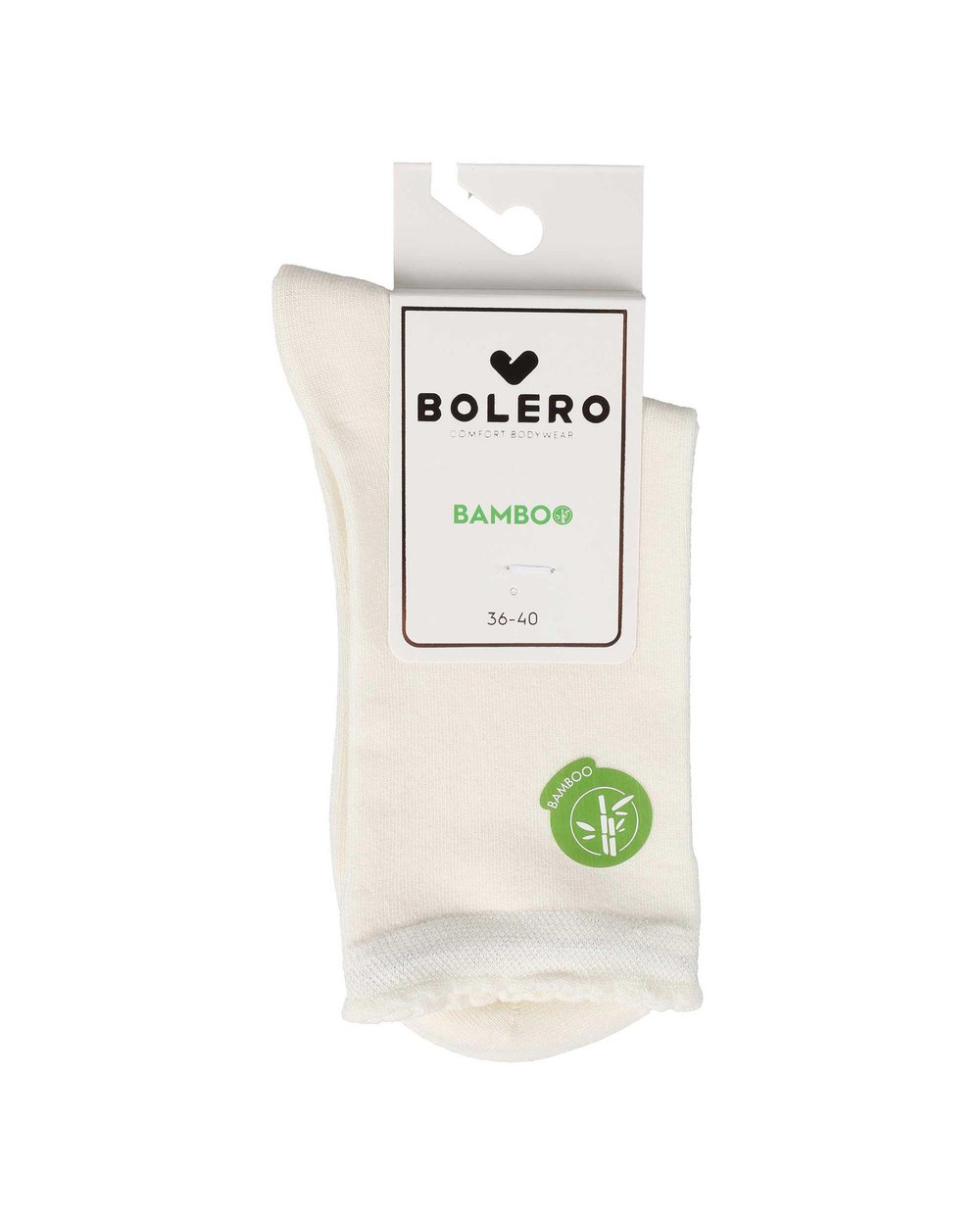 Kadın Premium Dikişsiz  Bambu Çorap Düz Ekru 