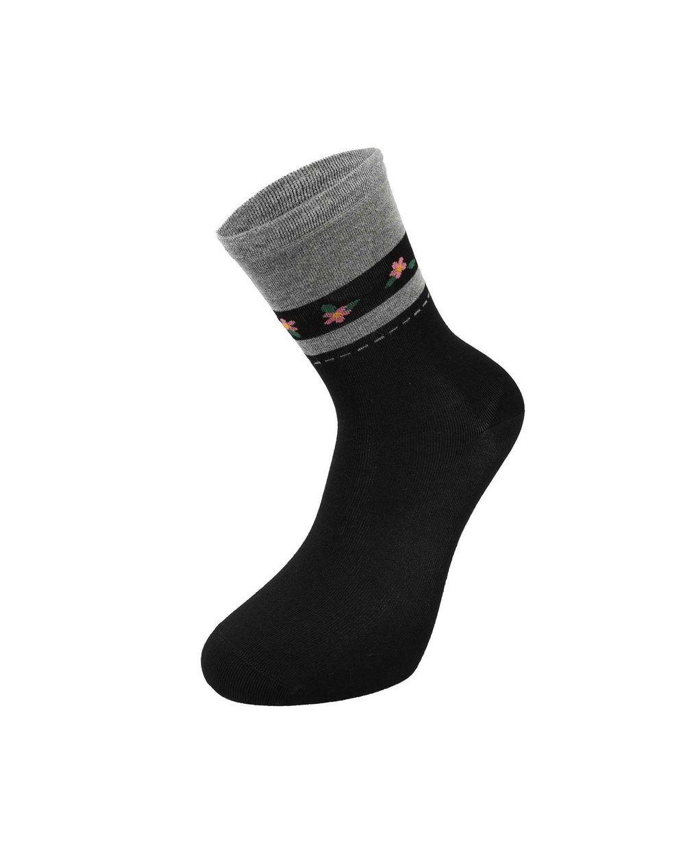 Kadın Premium Dikişsiz  Bambu Çorap Konç Çember Siyah