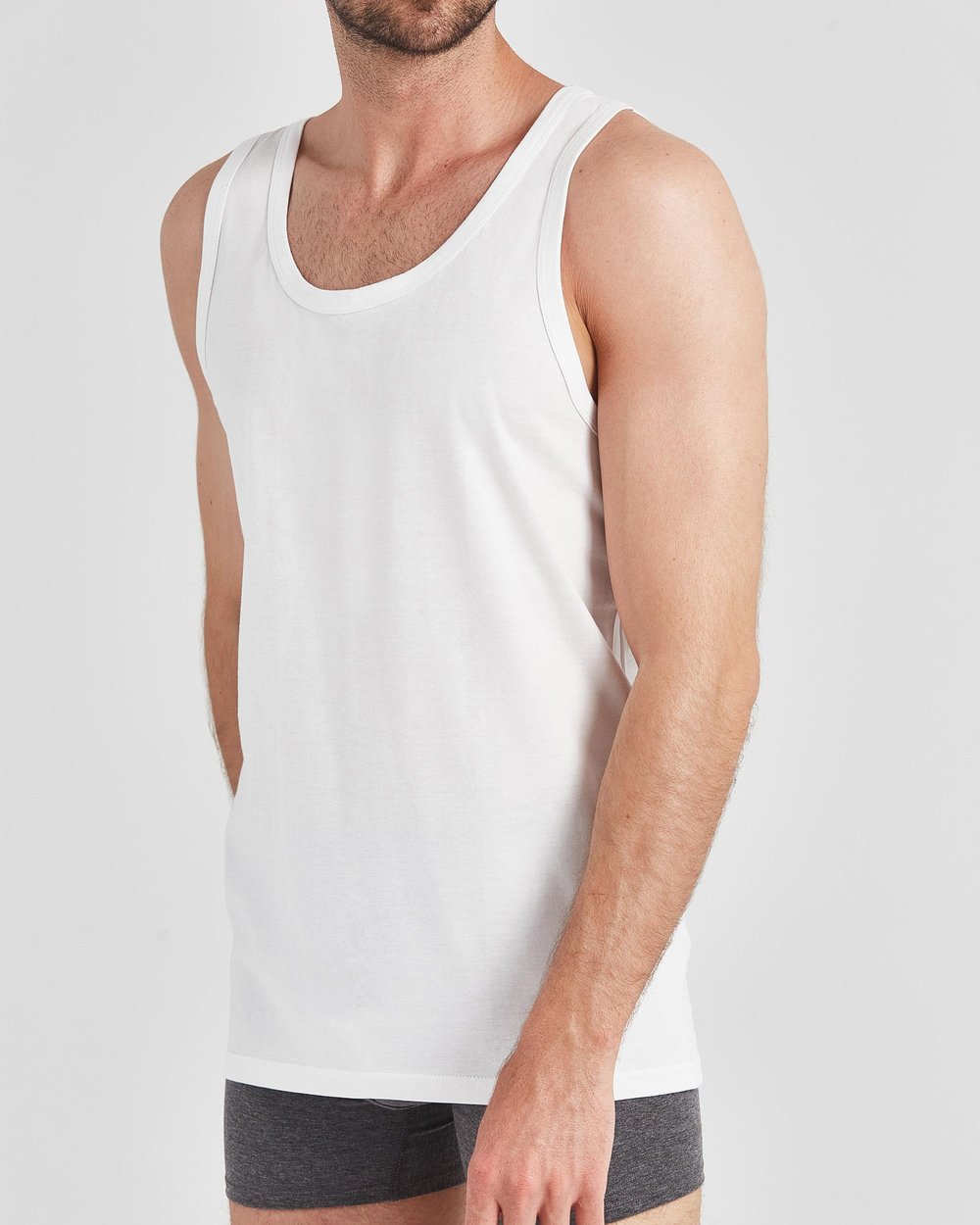 Erkek Penye Atlet Beyaz