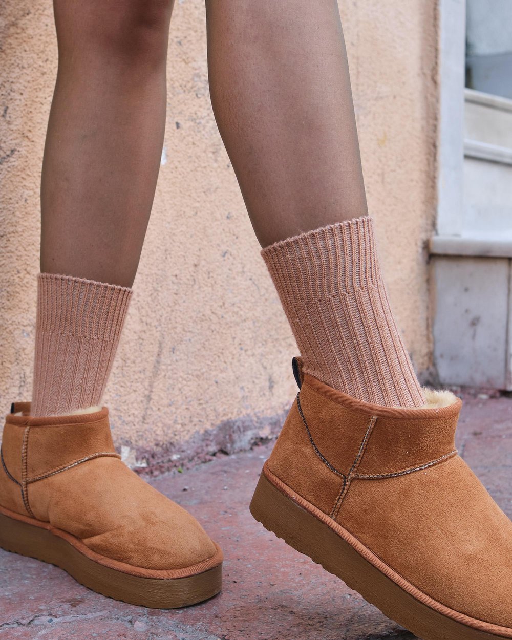 Kadın Merino Yün Çorap Ekru