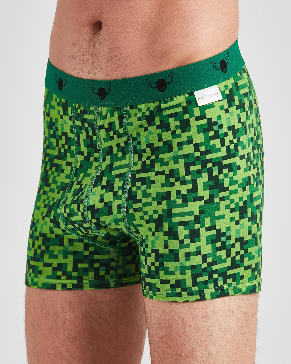 Minecraft Green Retro Desenli Boxer ve Çorap