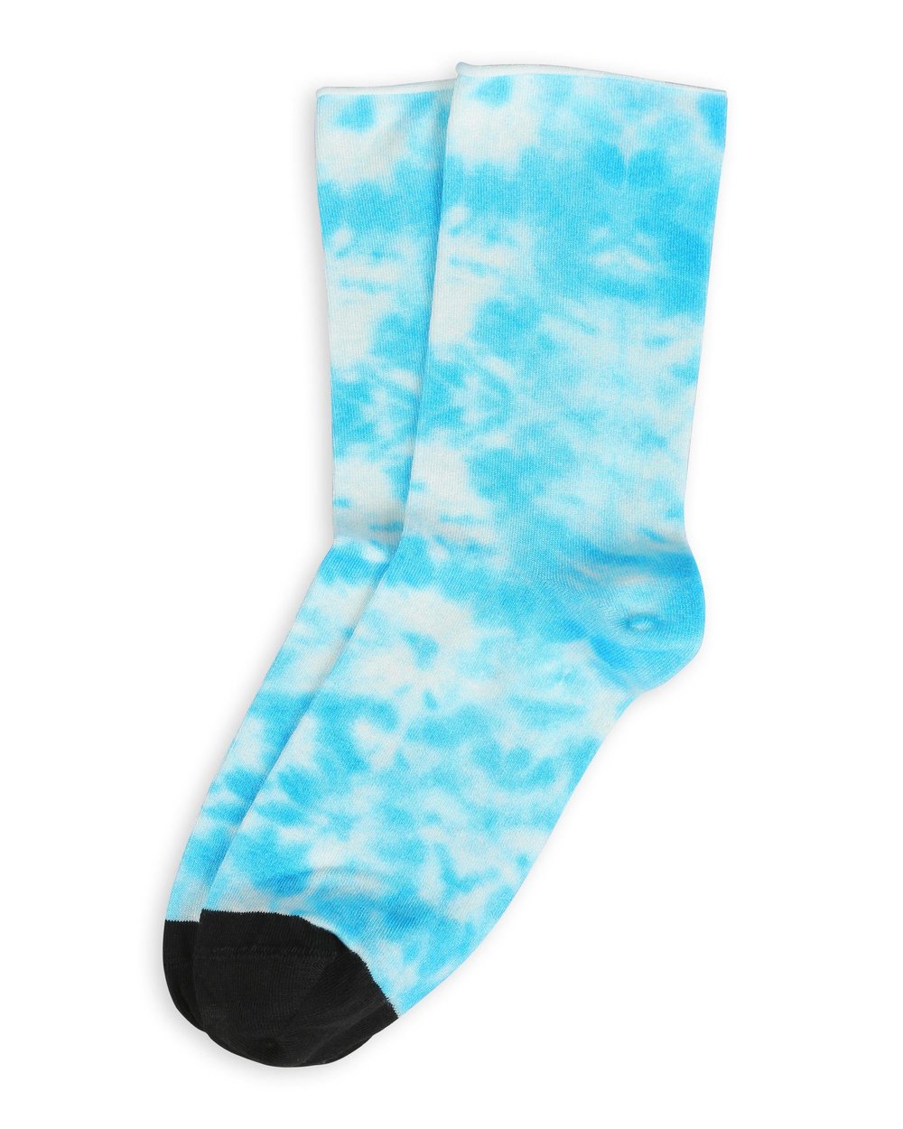 Kadın Roll Top Lastiksiz Batik Desen Mavi