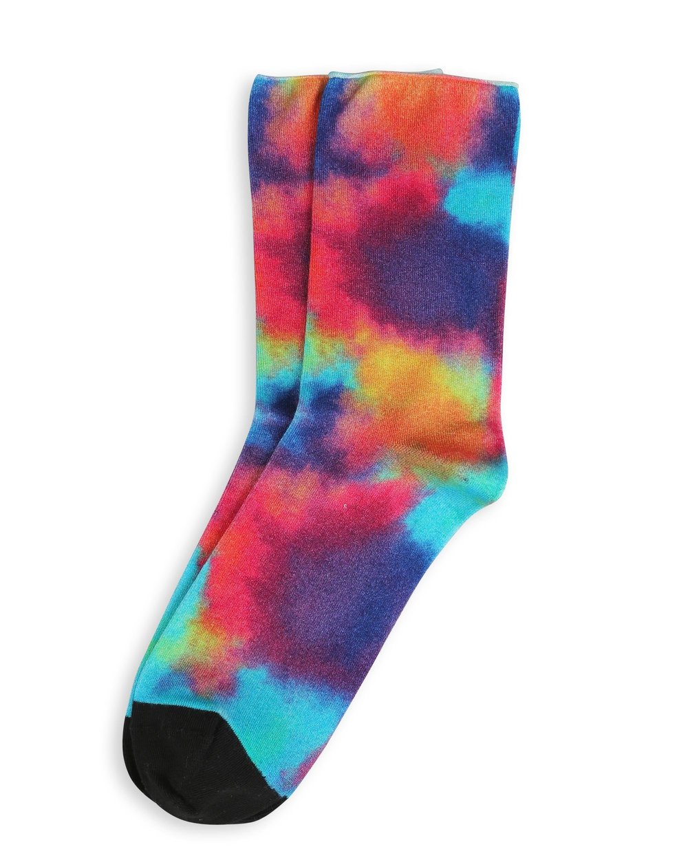 Kadın Roll Top Lastiksiz Batik Desen Canlı Renkler