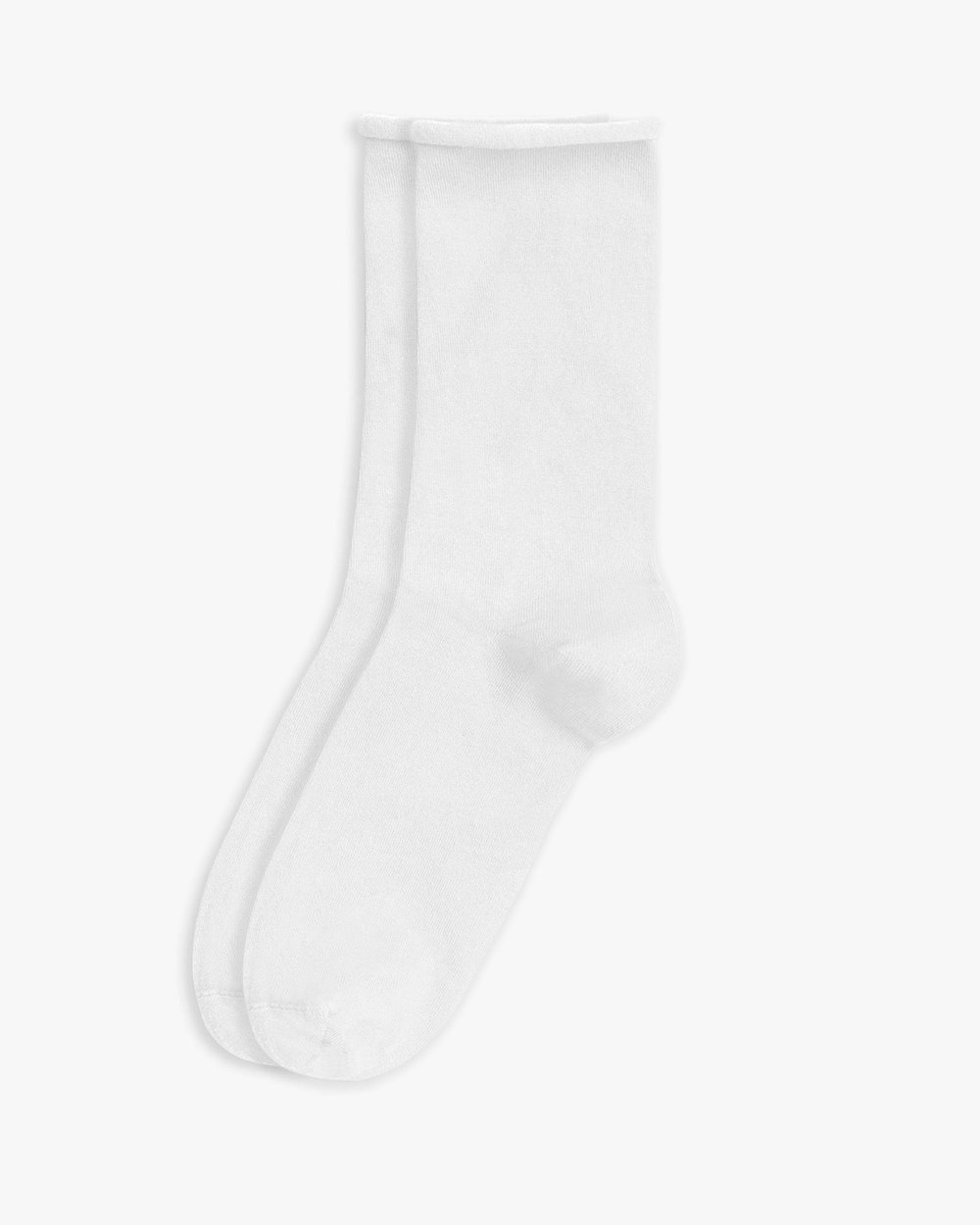 Kadın Roll Top Lastiksiz Bambu Çorap Beyaz