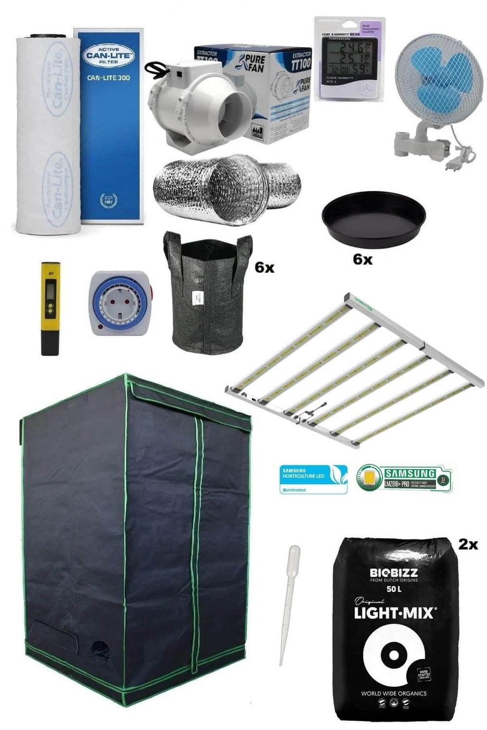 140x140x200 Bitki Yetiştirme Kabin Seti Eco