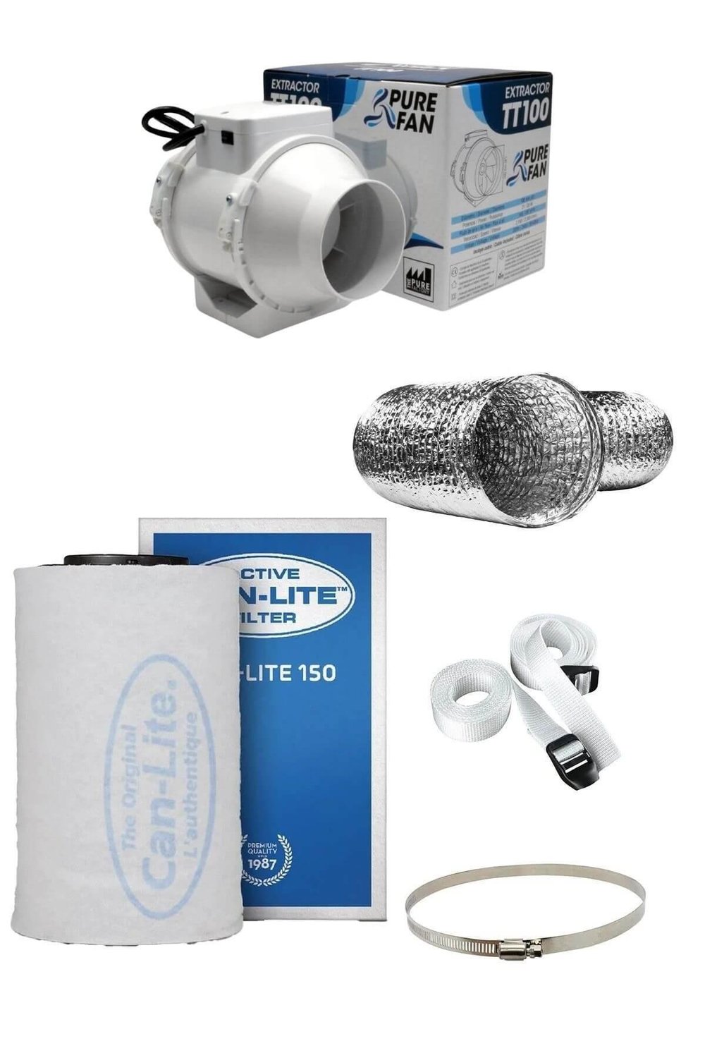 165 m3 Can Lite Karbon Filtre TT Fan Seti