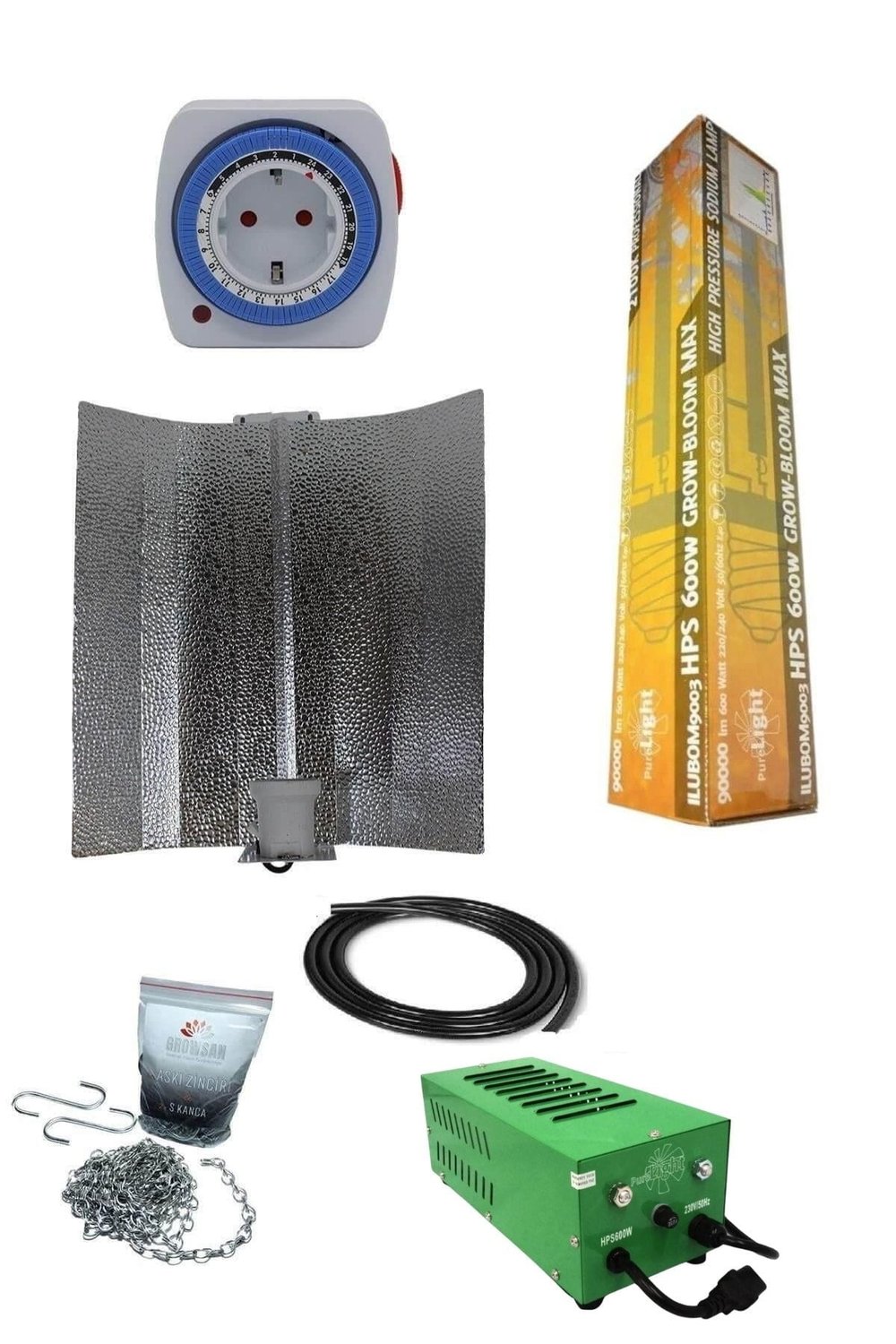 600W Manyetik Kompakt Balastlı Grow Bloom Max Set