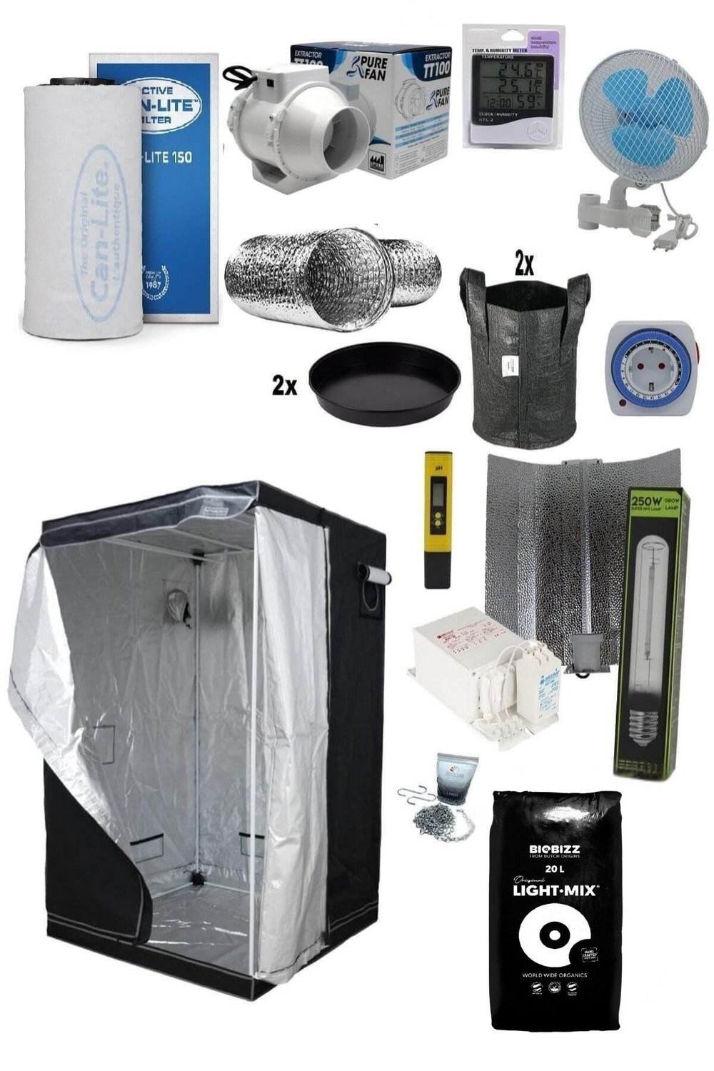 60x60x140 Bitki Yetiştirme Kabin Seti Hid