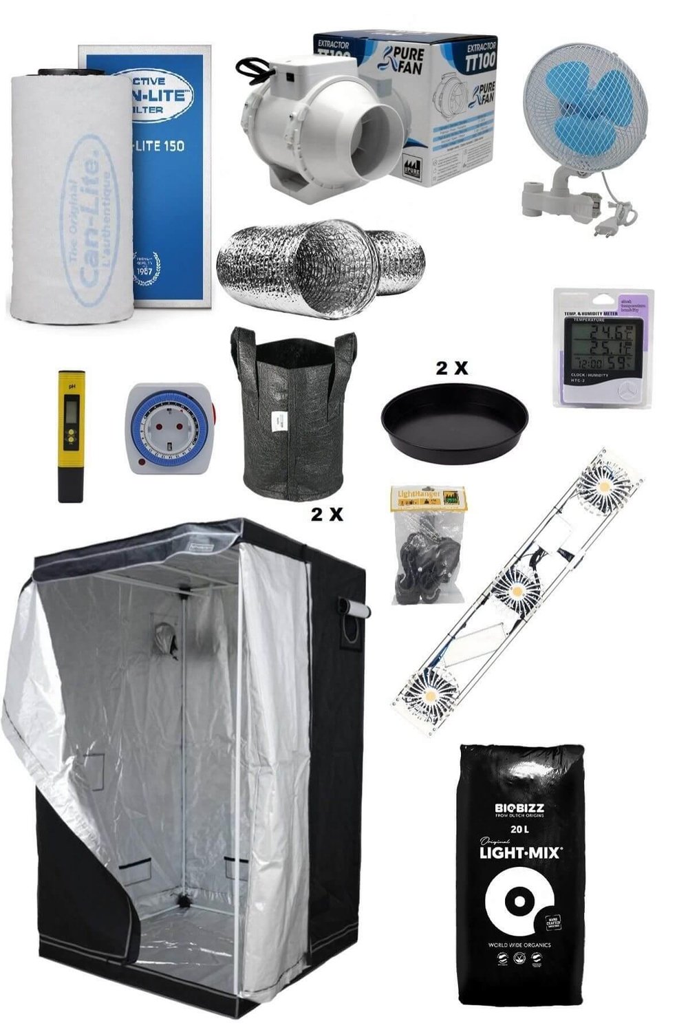 60x60x160 Bitki Yetiştirme Kabin Seti Eco