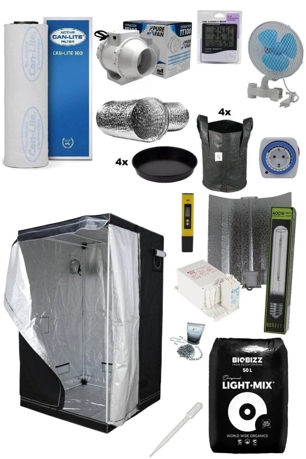 80x80x180 Bitki Yetiştirme Kabin Seti Hid