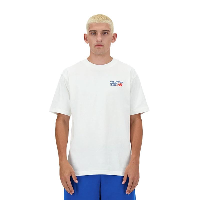 New Balance Lifestyle Erkek T-Shirt MNT3434-SST Beyaz