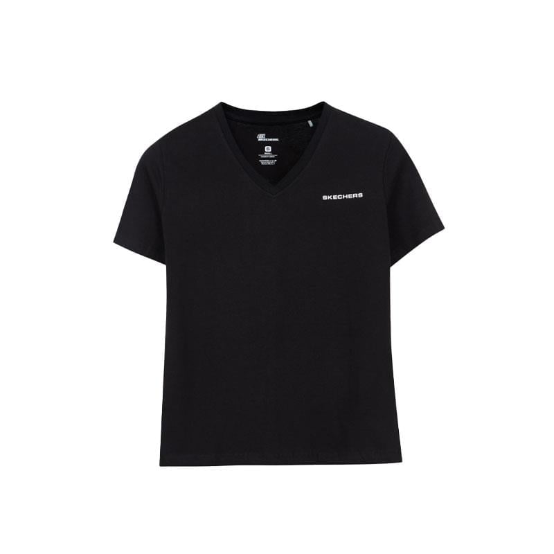 Skechers W New Basics V Neck Kadın T-Shirt S212399-001 Siyah