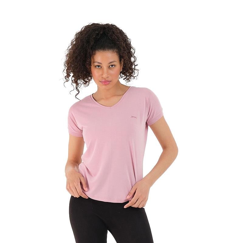 Slazenger PLAY-Pembe Kadın T-Shirt ST12TK291-601 Pembe