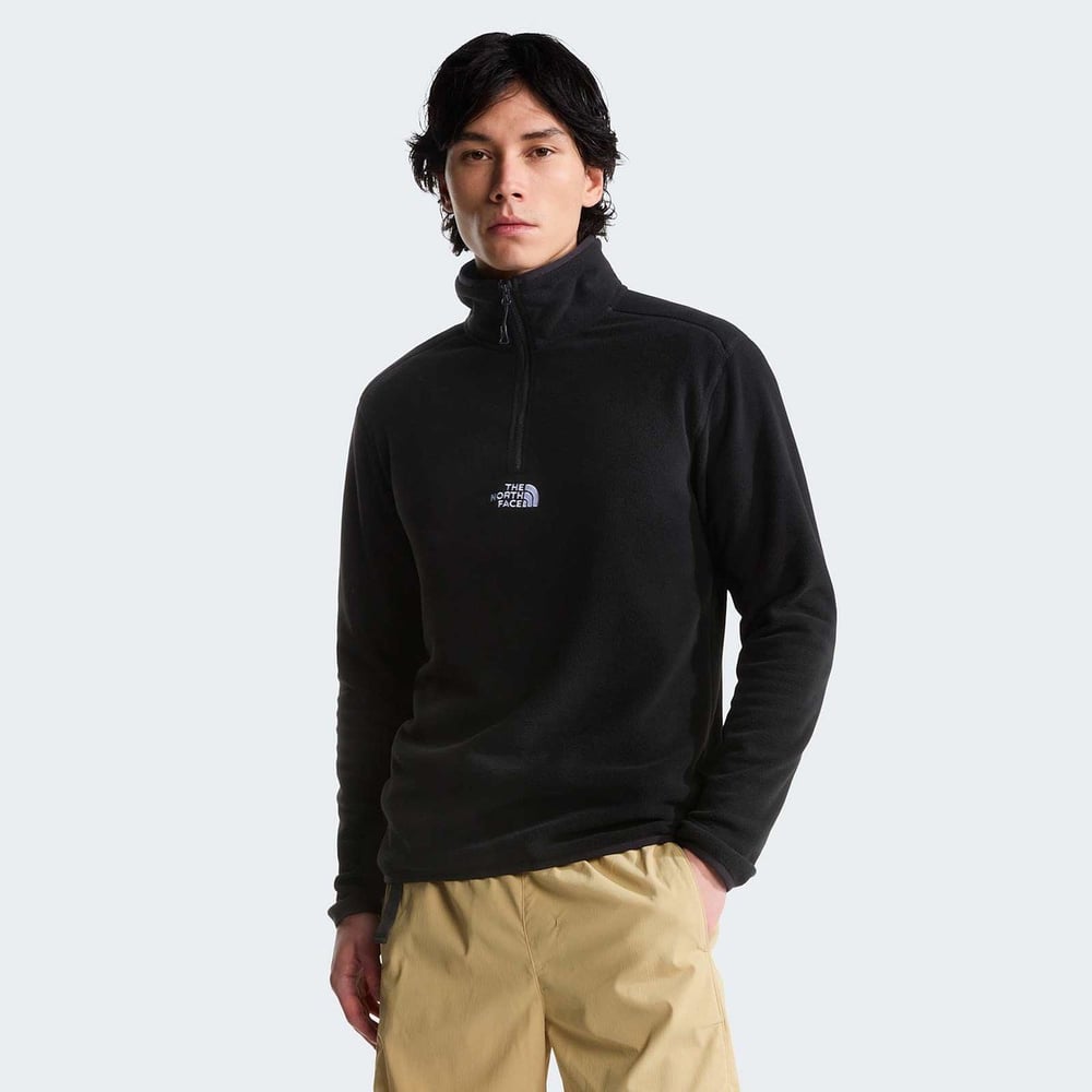The North Face M Glacier 1/4 Zip Erkek Sweatshirt Siyah NF0A8HRWJK31